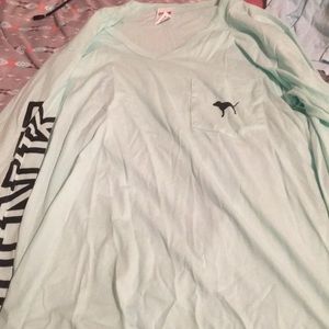 Light blue v neck long sleeve